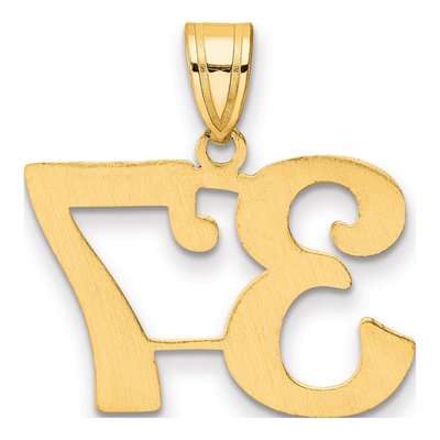 14K Yellow Gold Number 37 Pendant – view 4