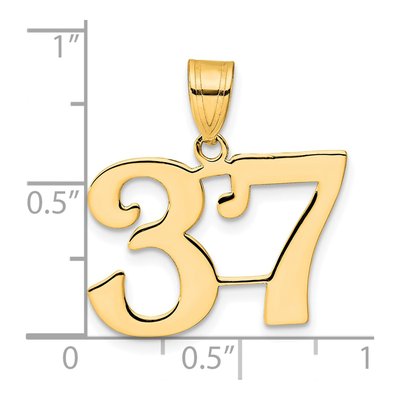 14K Yellow Gold Number 37 Pendant – view 5