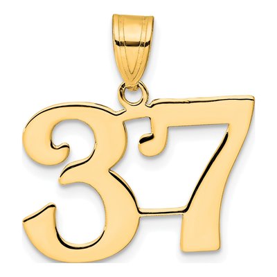 14K Yellow Gold Number 37 Pendant