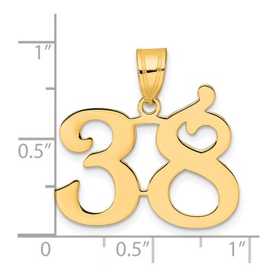 14K Yellow Gold Number 38 Pendant – view 5