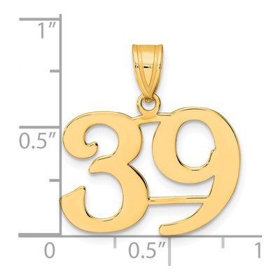 14K Yellow Gold Number 39 Pendant – view 5