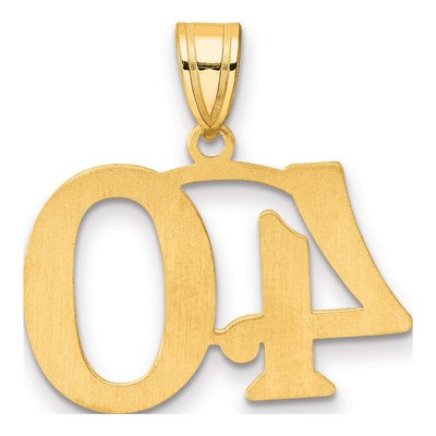 14K Yellow Gold Number 40 Pendant – view 4