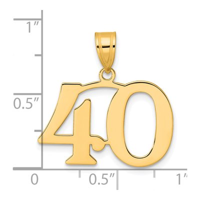 14K Yellow Gold Number 40 Pendant – view 5