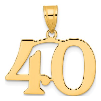 14K Yellow Gold Number 40 Pendant