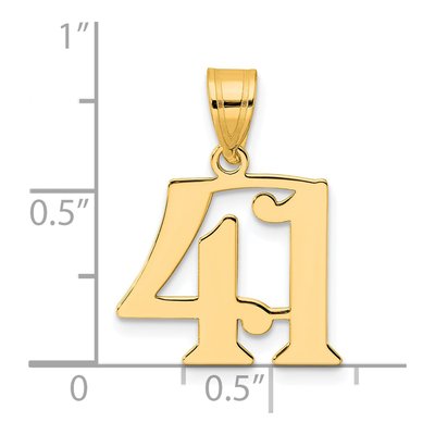14K Yellow Gold Number 41 Pendant – view 5