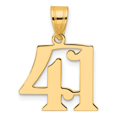 14K Yellow Gold Number 41 Pendant