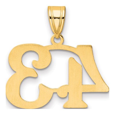 14K Yellow Gold Number 43 Pendant – view 4