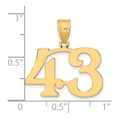 14K Yellow Gold Number 43 Pendant – view 5