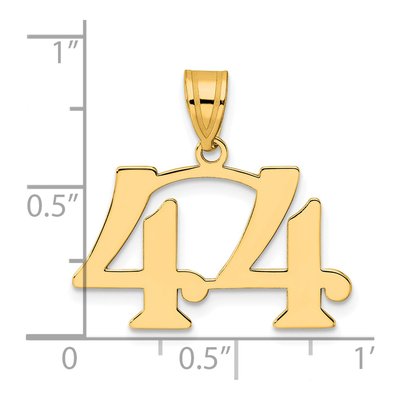 14K Yellow Gold Number 44 Pendant – view 5