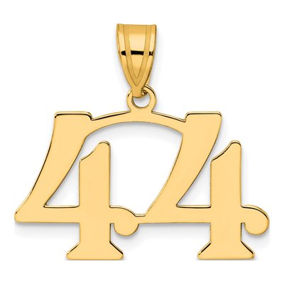 14K Yellow Gold Number 44 Pendant