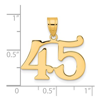 14K Yellow Gold Number 45 Pendant – view 5