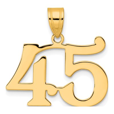 14K Yellow Gold Number 45 Pendant