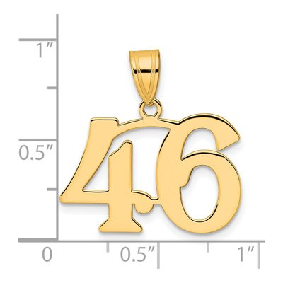 14K Yellow Gold Number 46 Pendant – view 5