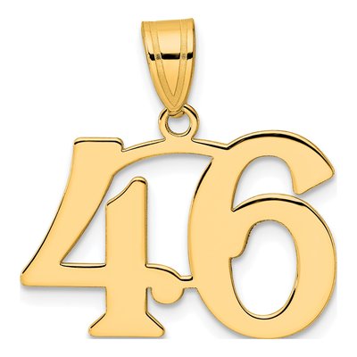 14K Yellow Gold Number 46 Pendant