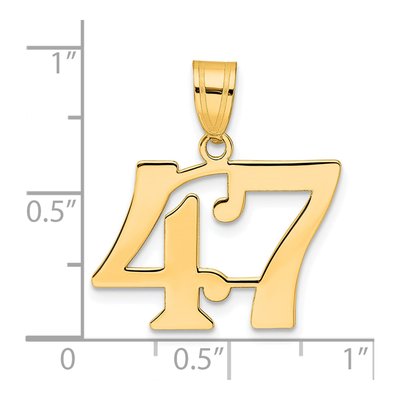 14K Yellow Gold Number 47 Pendant – view 5