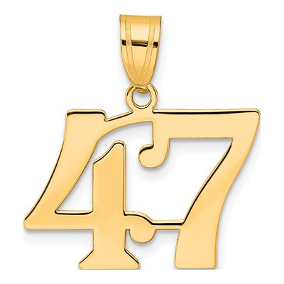 14K Yellow Gold Number 47 Pendant