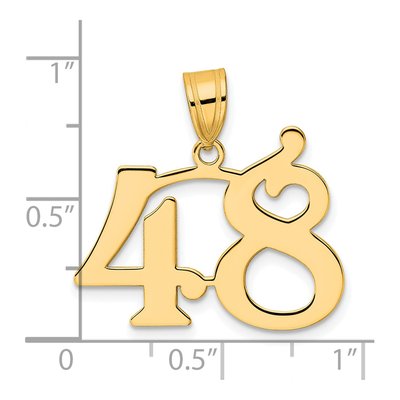 14K Yellow Gold Number 48 Pendant – view 5