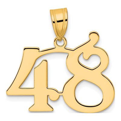 14K Yellow Gold Number 48 Pendant