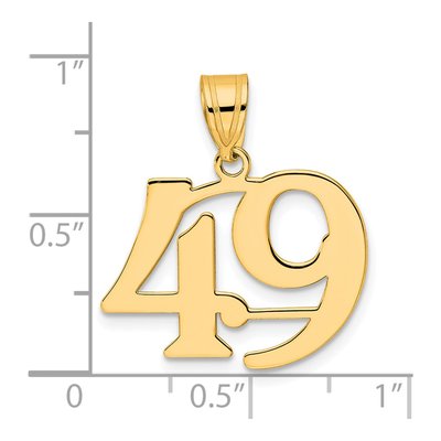14K Yellow Gold Number 49 Pendant – view 5