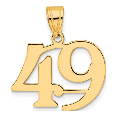 14K Yellow Gold Number 49 Pendant