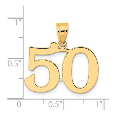 14K Yellow Gold Number 50 Pendant – view 5