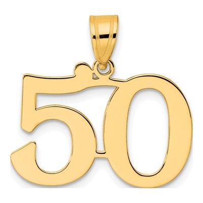 14K Yellow Gold Number 50 Pendant