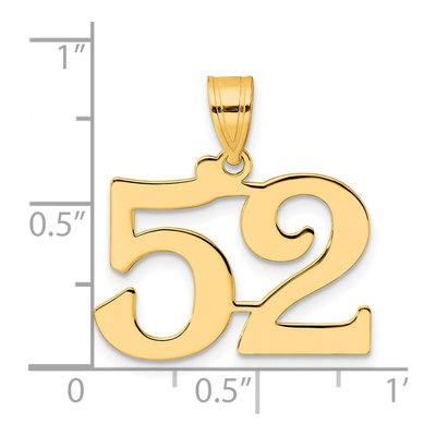 14K Yellow Gold Number 52 Pendant – view 5
