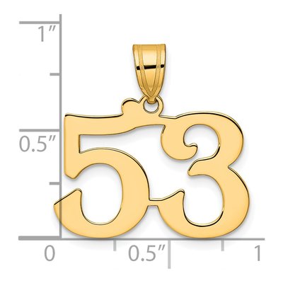 14K Yellow Gold Number 53 Pendant – view 5