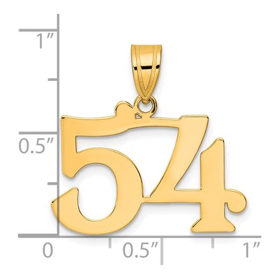 14K Yellow Gold Number 54 Pendant – view 5