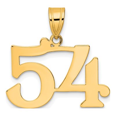 14K Yellow Gold Number 54 Pendant