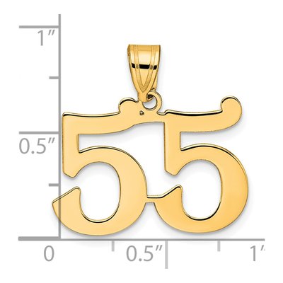14K Yellow Gold Number 55 Pendant – view 5