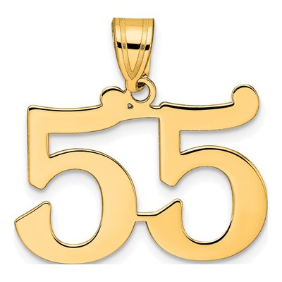 14K Yellow Gold Number 55 Pendant