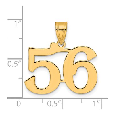 14K Yellow Gold Number 56 Pendant – view 5