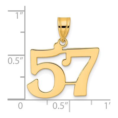 14K Yellow Gold Number 57 Pendant – view 5