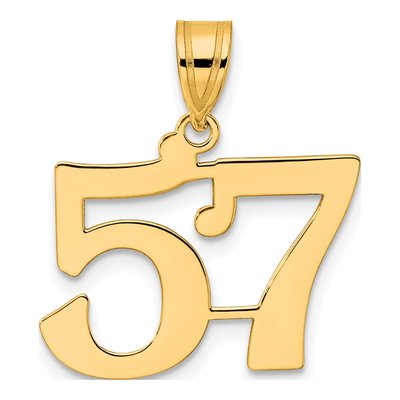 14K Yellow Gold Number 57 Pendant