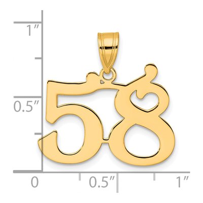 14K Yellow Gold Number 58 Pendant – view 5