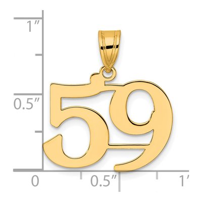14K Yellow Gold Number 59 Pendant – view 5