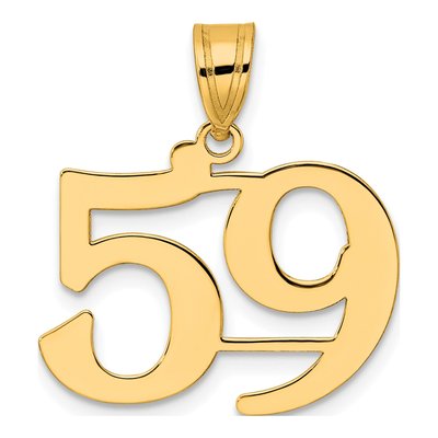14K Yellow Gold Number 59 Pendant