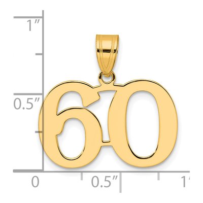 14K Yellow Gold Number 60 Pendant – view 5
