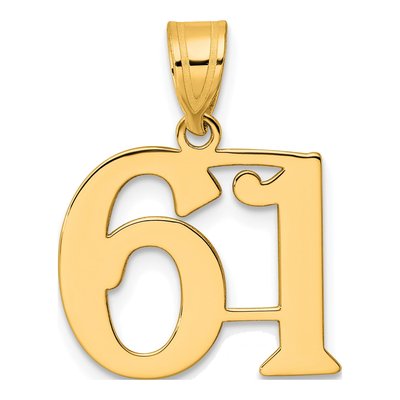 14K Yellow Gold Number 61 Pendant