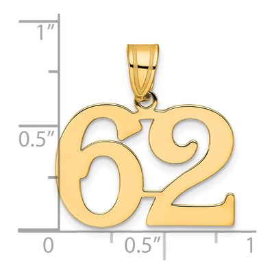 14K Yellow Gold Number 62 Pendant – view 5