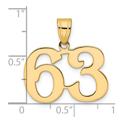 14K Yellow Gold Number 63 Pendant – view 5