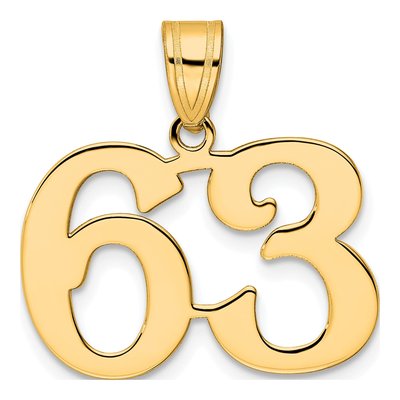14K Yellow Gold Number 63 Pendant