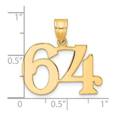 14K Yellow Gold Number 64 Pendant – view 5