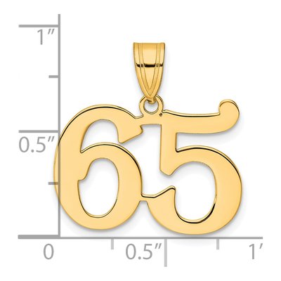 14K Yellow Gold Number 65 Pendant – view 5