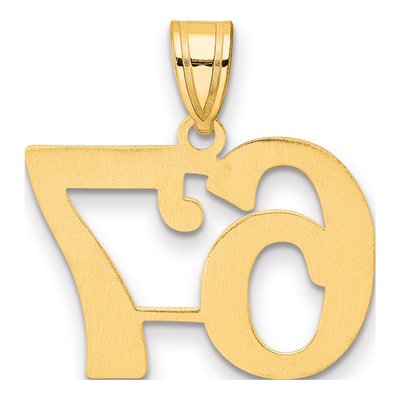 14K Yellow Gold Number 67 Pendant – view 4