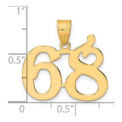 14K Yellow Gold Number 68 Pendant – view 5