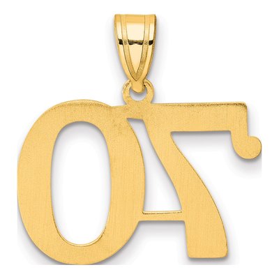 14K Yellow Gold Number 70 Pendant – view 4
