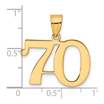 14K Yellow Gold Number 70 Pendant – view 5