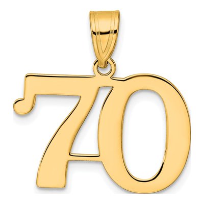 14K Yellow Gold Number 70 Pendant